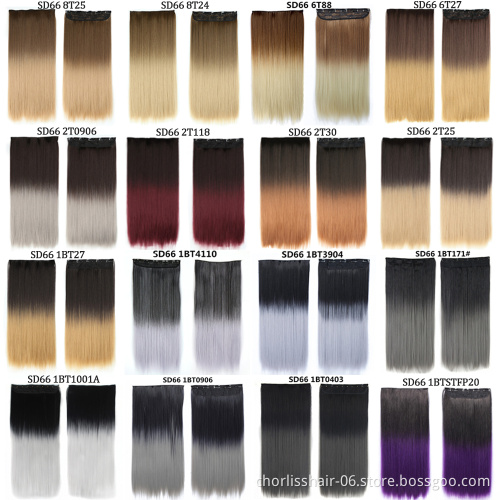 High Quality Chorliss 22 Inch Natural Ombre Straight For Goddess One Piece Five Clips In Synthetic Fiber Clip Hair Extensions